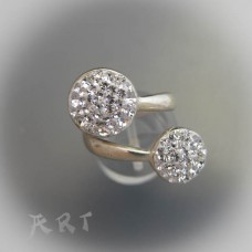 Сребърен дамски пръстен с камъни Swarovski R-254